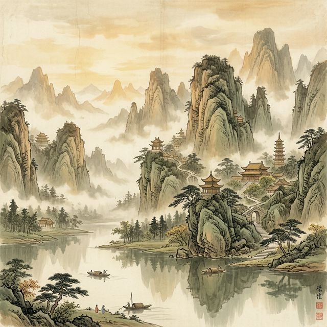 Misty Yunnan mountain landscape